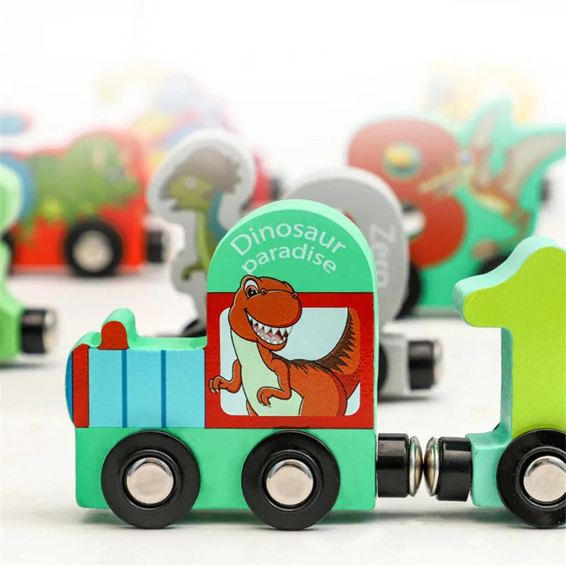 Magnetic Dinosaur Train Set with Wooden Numbers