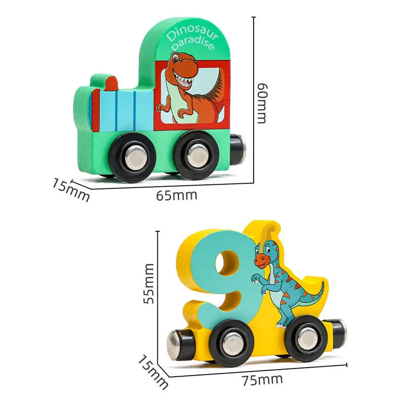 Magnetic Dinosaur Train Set with Wooden Numbers