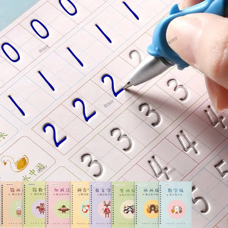 Reusable Children 3D Handwriting and Numbers Practice Book