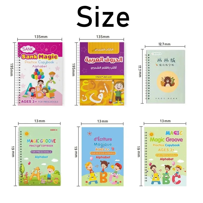 Reusable Children 3D Handwriting and Numbers Practice Book